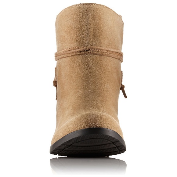 Sorel Farah Short Boot Leather Tassel Tan Bootie - Picture 2 of 7